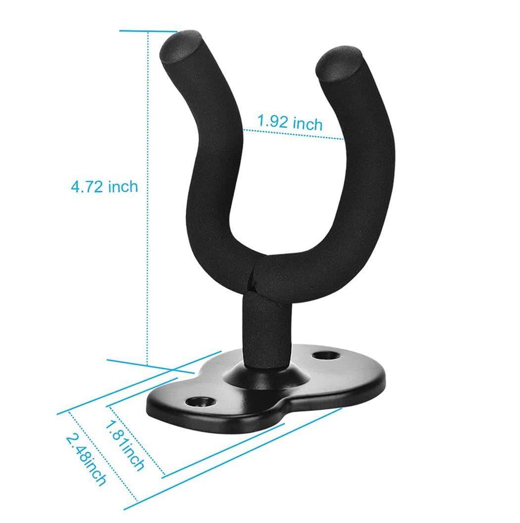 Peng Da Guitar Wall Mount Hanger Hook Acoustic Electric Bass Guitar Wall Hook Hanger Black Metal Holder Hanger for All Size Guit