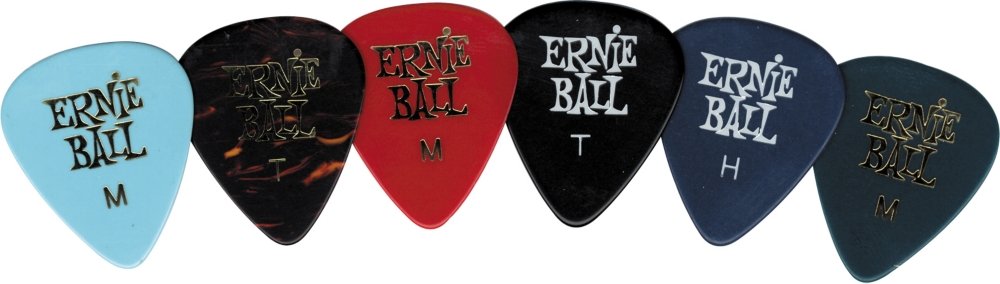 Ernie Ball Guitar Picks, Thin, Assorted Colors, 12-pack (P09176)