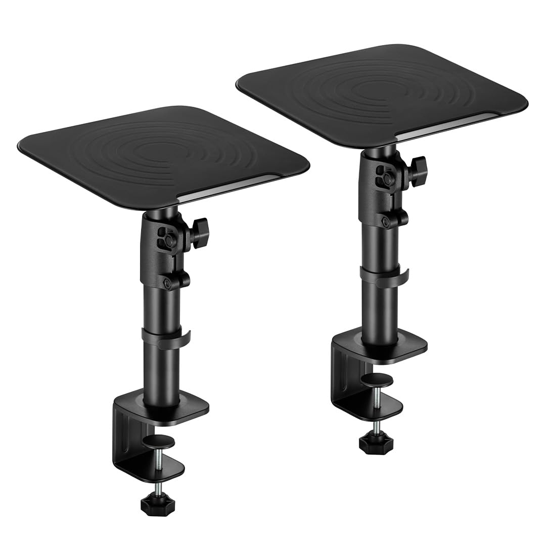 Audio Array Aa-21 Desktop Mount Speaker Stands | 15Kg Capacity | Height, Tilt & Rotation Adjustable | Smart Cable Management | F