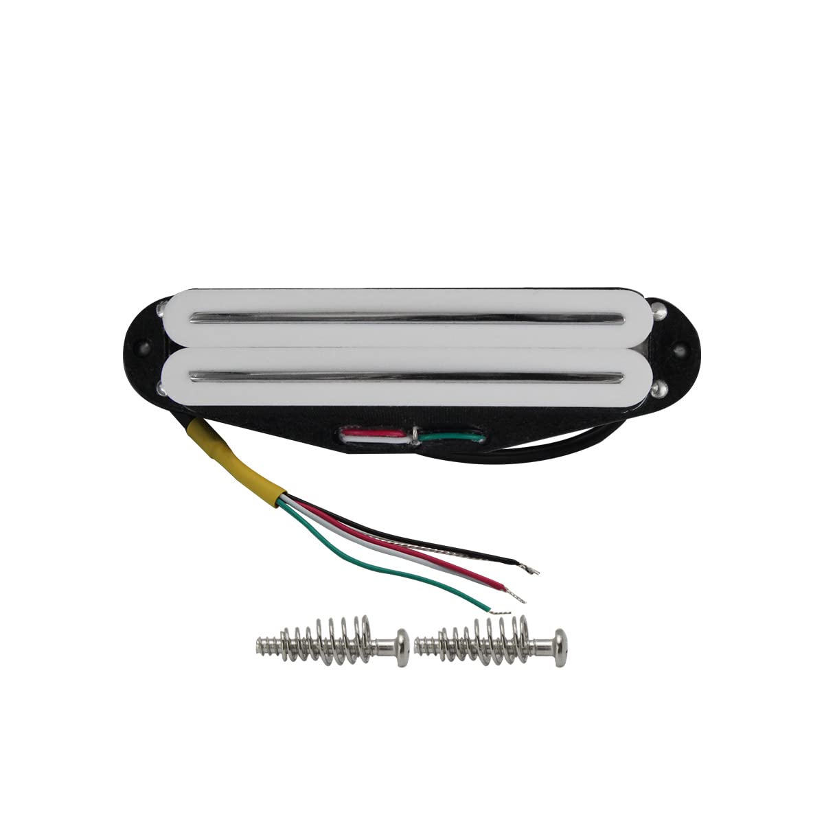 Fleor Alnico 5 Hot Dual Rail Humbucker Single-Coil-Sized Pickup 12-13K Humbucker Pickup, White