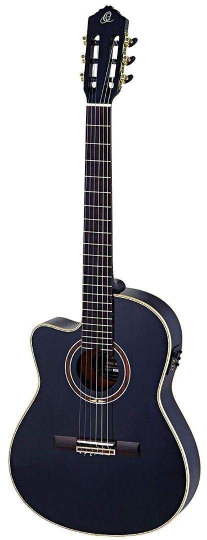 Performer Series Left-Handed Solid Top Thinline Crossover Acoustic-Electric Nylon Classical Guitar with Bag