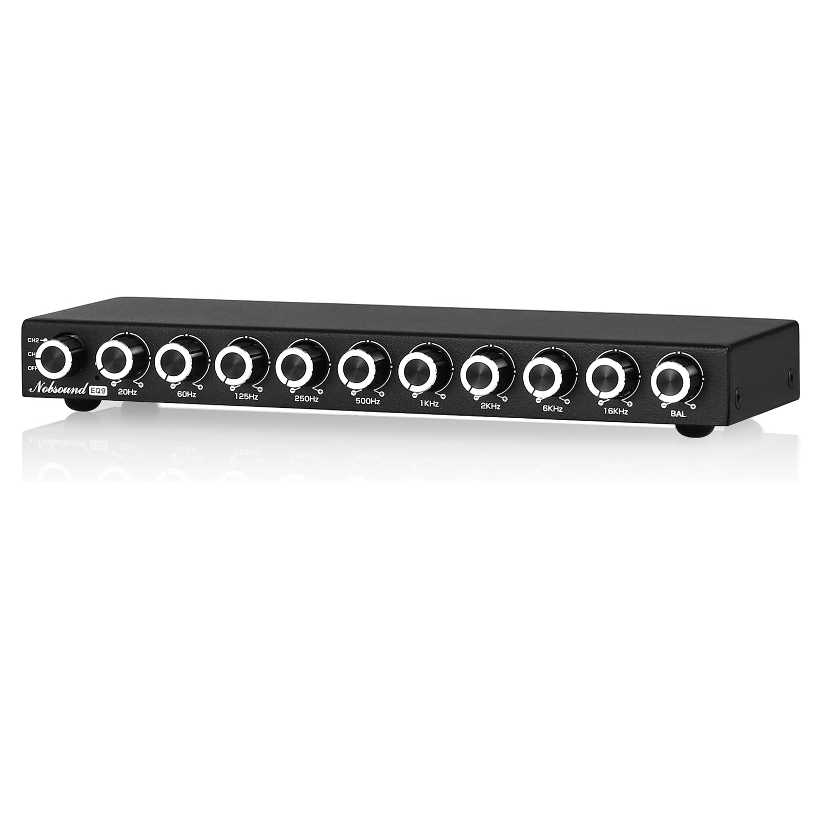 Nobsound 9-Band Stereo EQ Preamp: HiFi Equalizer Audio Processor with Tone Controls | 111dB SNR | 0.001% THD | 2 RCA in/Out | fo