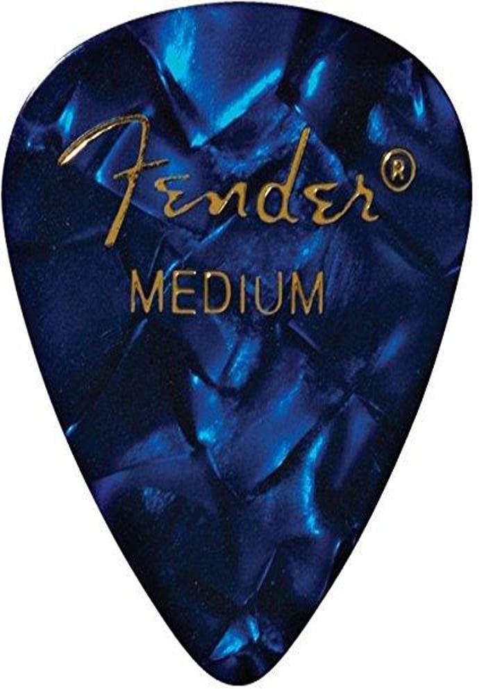 Fender Premium Celluloid Guitar Picks 351 Shape, Blue Moto, Medium, 144-Pack