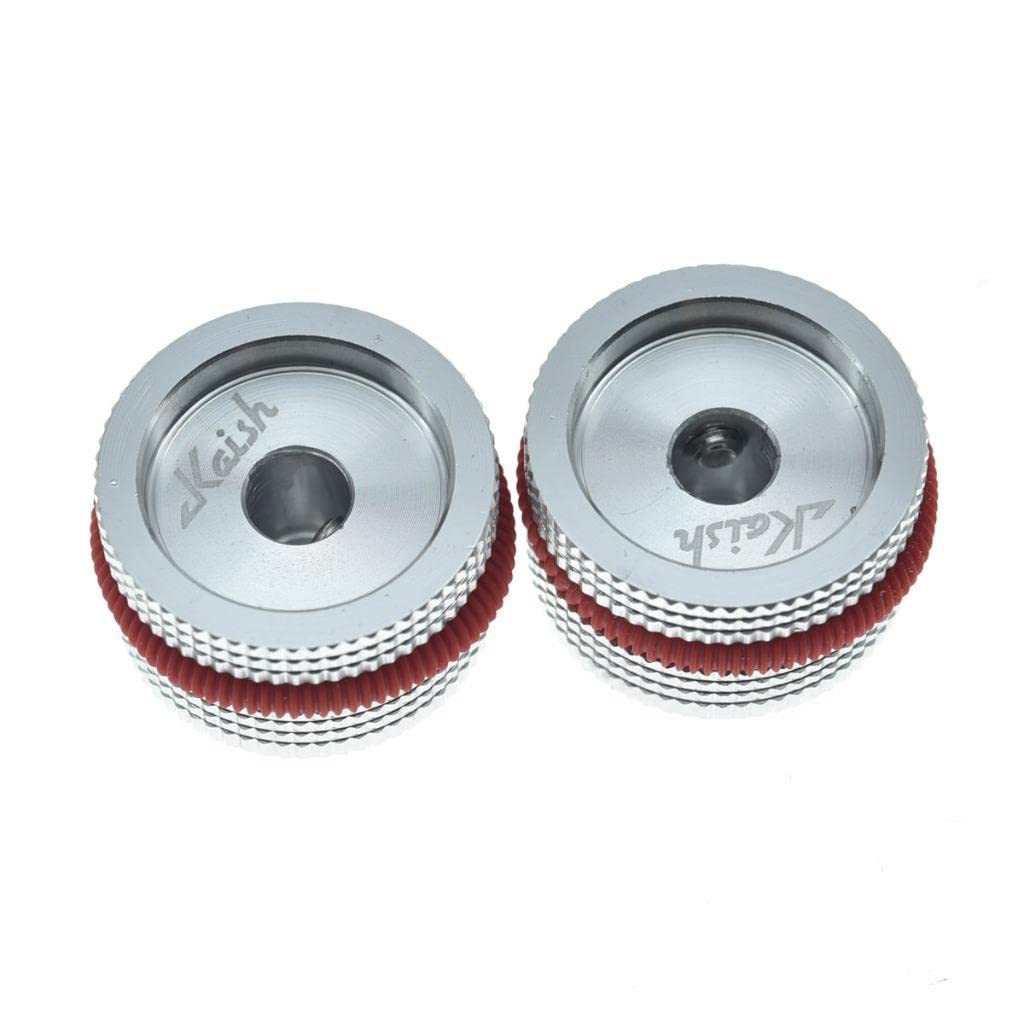 KAISH 2pcs 63/64''(25mm) Diam. Aluminium Potentiometer Knobs 1/4'' Universal Metal Pot Knobs for Guitar/Bass/AMPS Amplifier/Powe