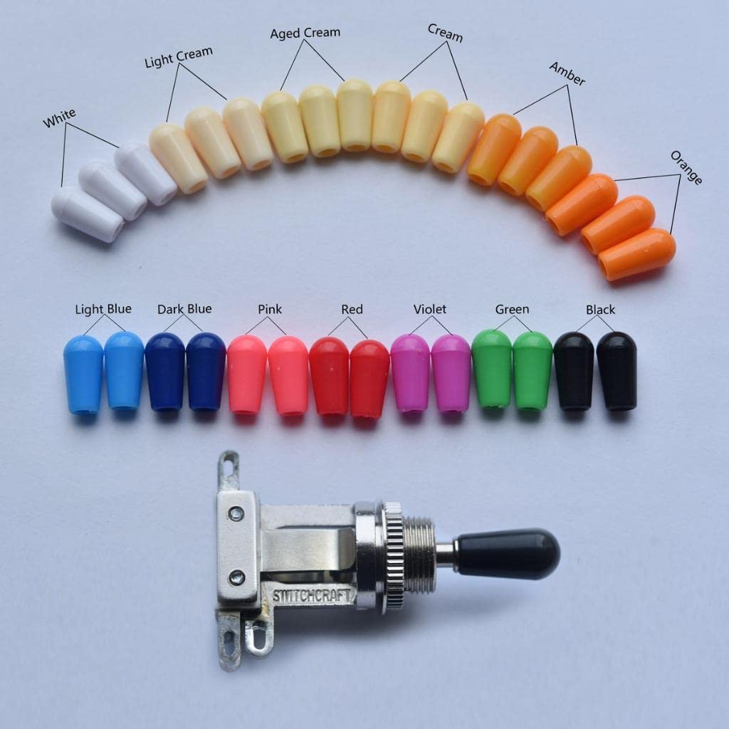 KAISH 10pcs American Thread 3 Way Toggle Switch Tip Switch Cap Knob for USA Les Paul Pickup Selector Switch/Switchcraft Switch P
