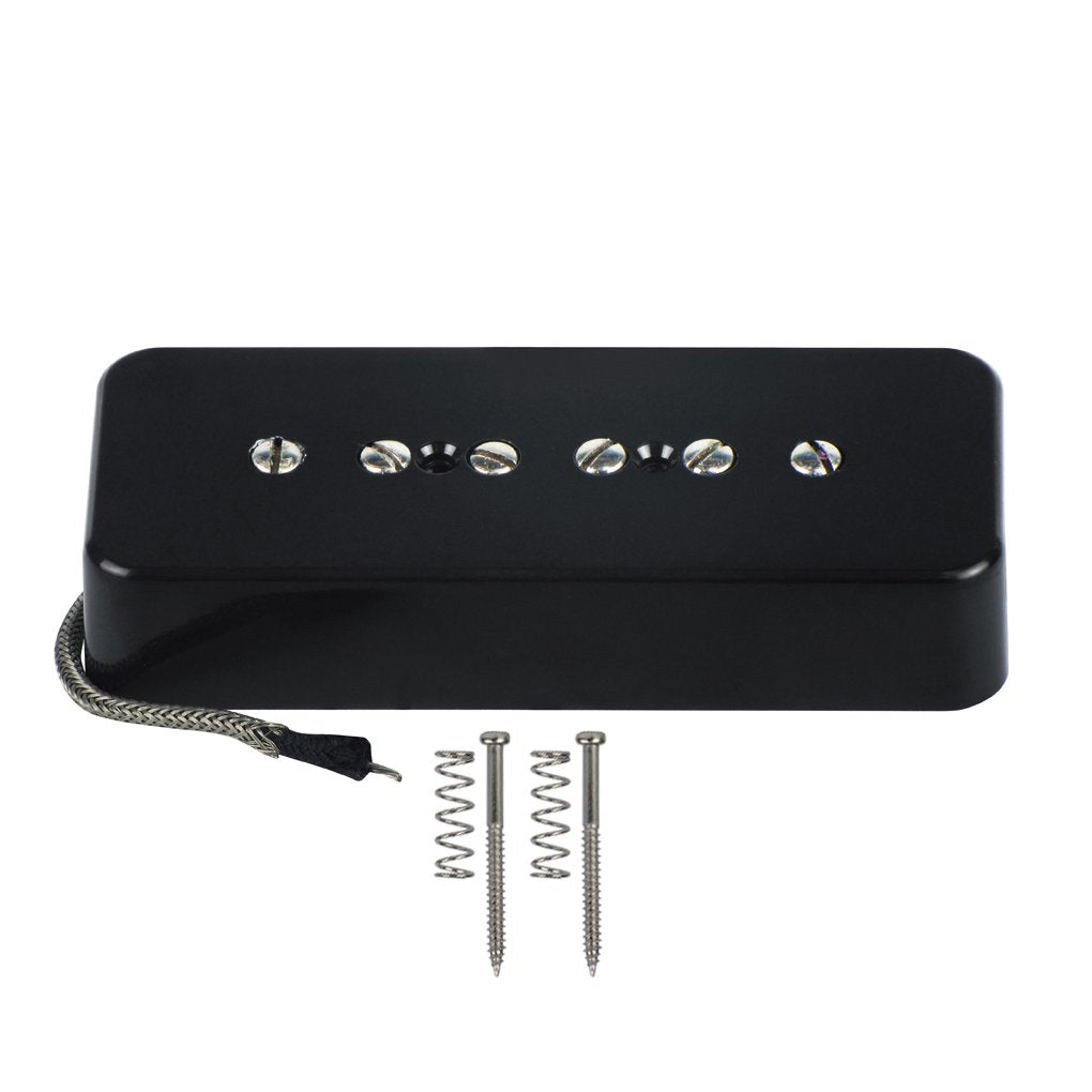 Fleor Electric Guitar Neck Pickup Single Coil Pickup Black P90 Soap Bar Pickups - Alnico 5