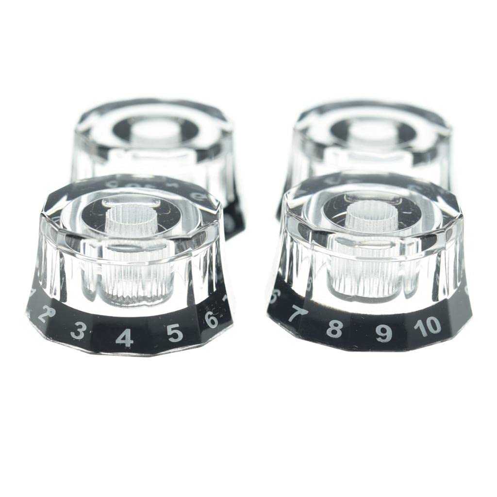 Dopro Set of 4 Metric 18 Coarse Spline Lampshade Style Guitar Knobs Electric Guitar Speed Control Knobs for PRS/LP/SG/Les Paul C