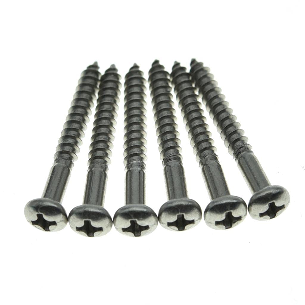 Dopro 6-Pack Stainless Steel Phillips Head Vintage-Style Guitar Tremolo Bridge Mounting Screws Fits Vintage Fd Strat/Stratocaste
