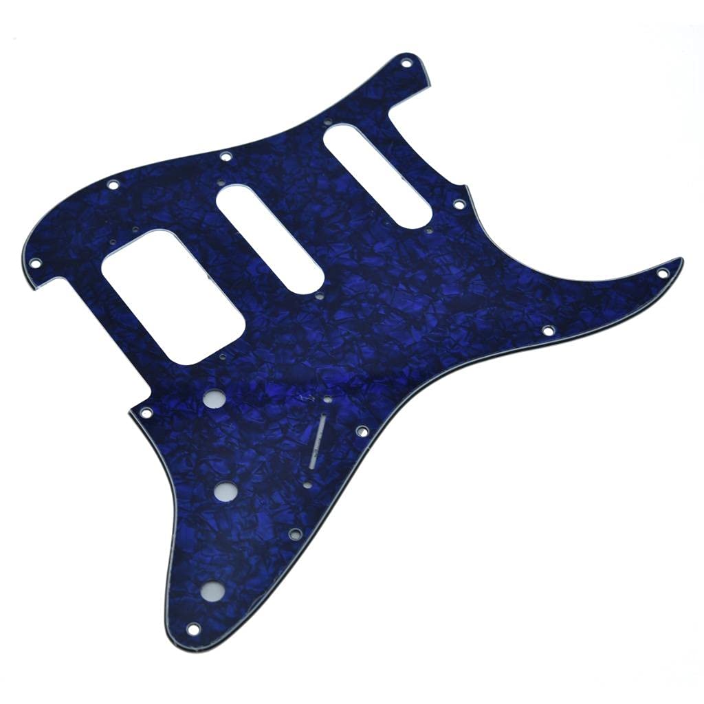 Dopro 11-Hole Strat HSS Guitar Pickguard 3-Screw Humbucking Pickup Mount for American FD Stratocaster Blue Pearl