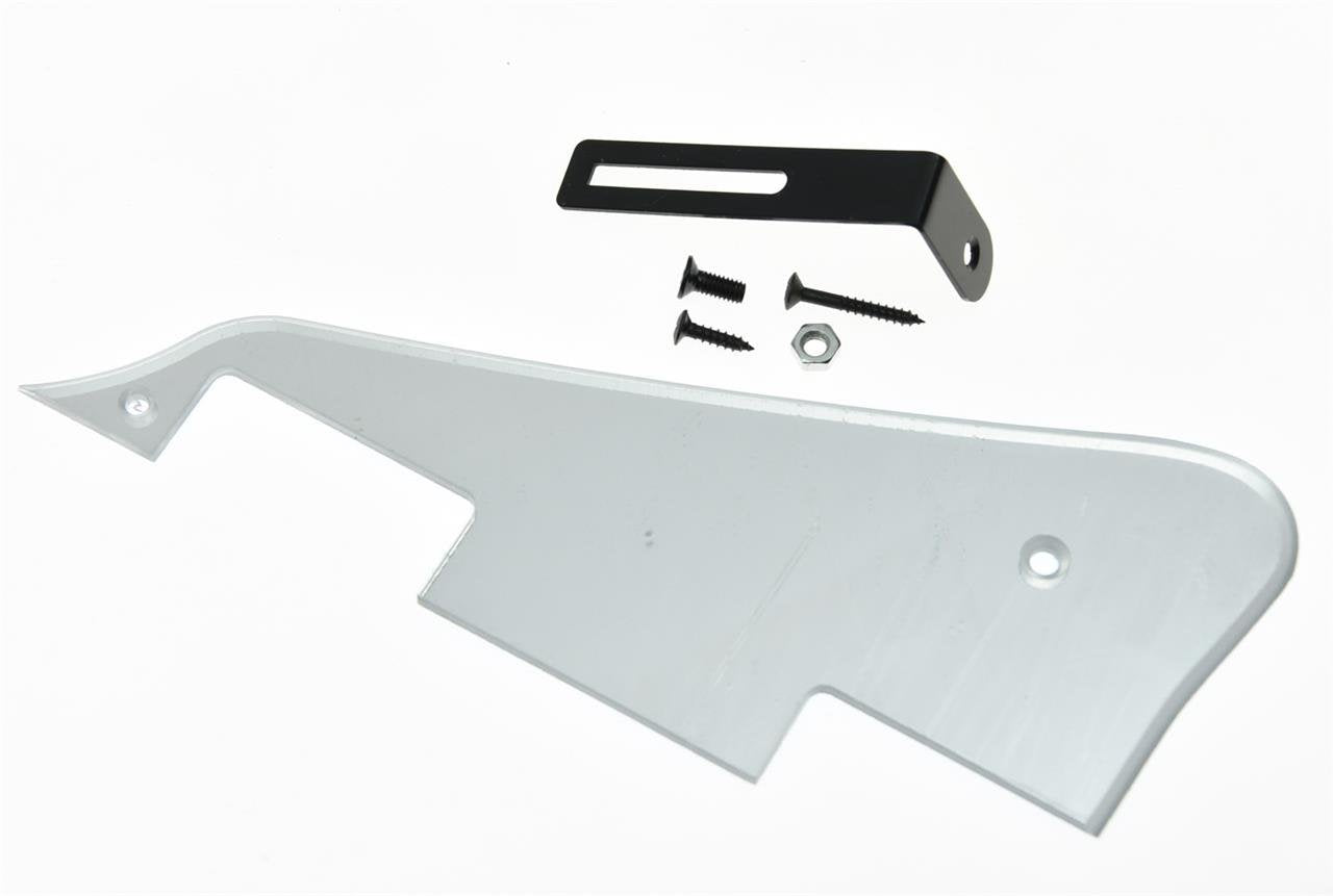 Kaish Silver Mirror Lp Guitar Pickguard With Black Bracket For Epi Les Paul