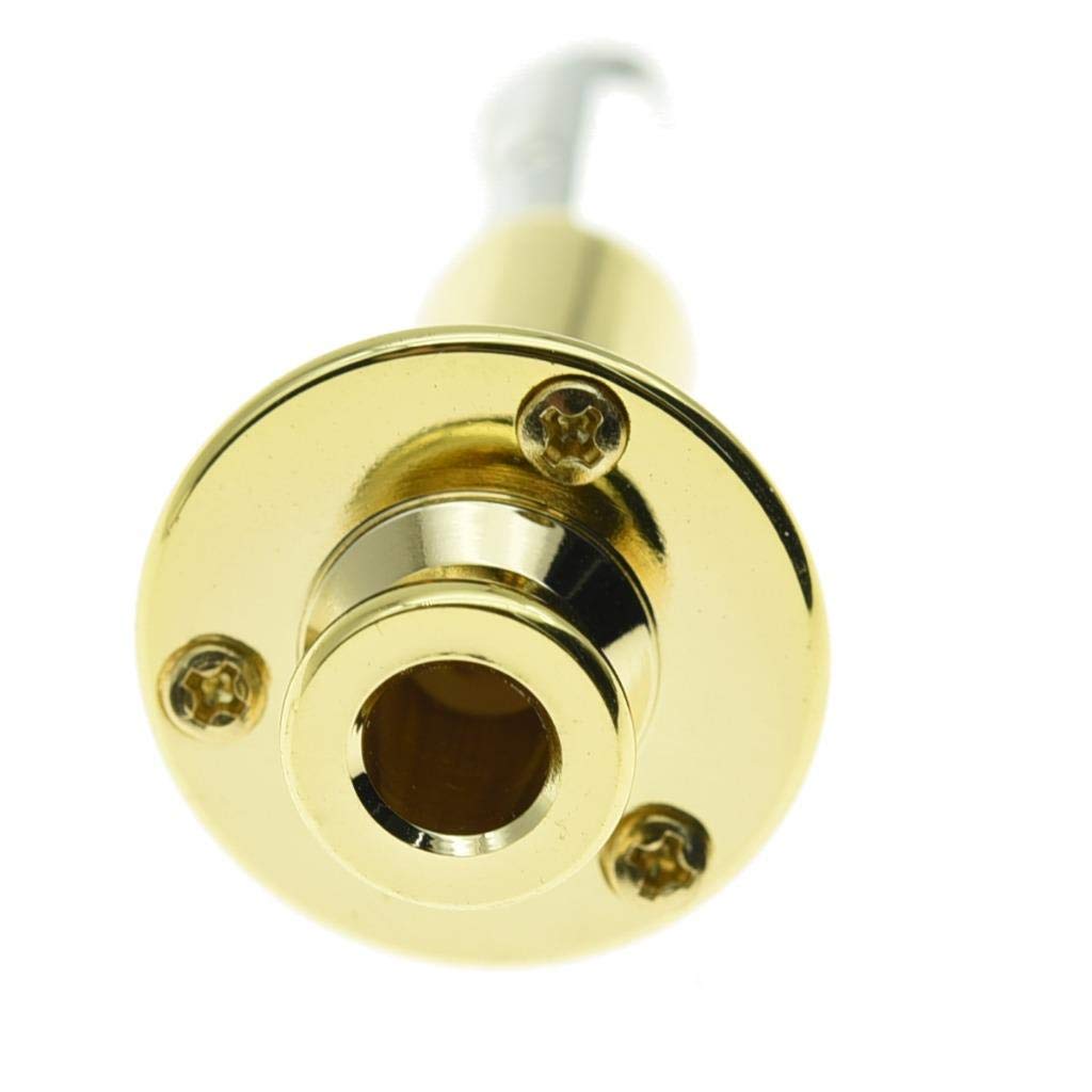 KAISH 6.35mm Acoustic Electric Guitar Bass Mono Endpin Output Jack Strap Button Jack Socket Gold