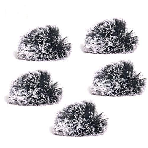 Ruittos 5 Packs Lavalier Microphone Wind Screen Furry Muffs Diameter 1cm Fits Most Lapel Clip Lav. Mini Lapel Microphone Dead Ca