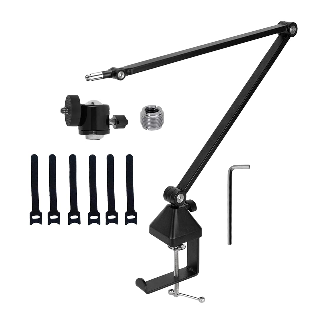 Kreo Rod V2 Boom Arm Studio Grade Microphone Stand For Streaming, Gaming, Podcast, 5/8 With 3/8 Screw Adapter Ball Head Mic Stan