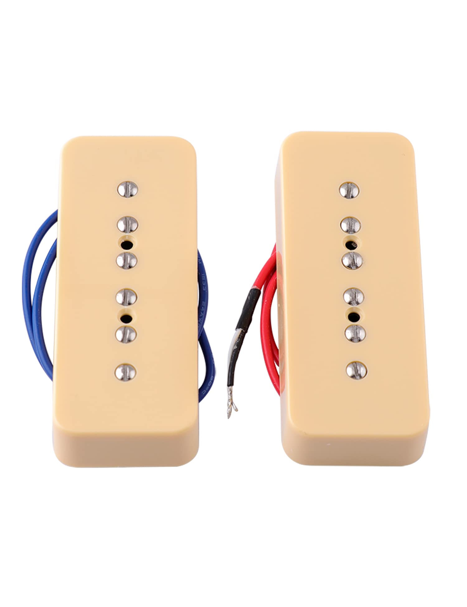 Metallor P90 Soapbar Pickup Bridge and Neck Single Coil Pickups Set for Electric Guitar Parts Replacement Cream.