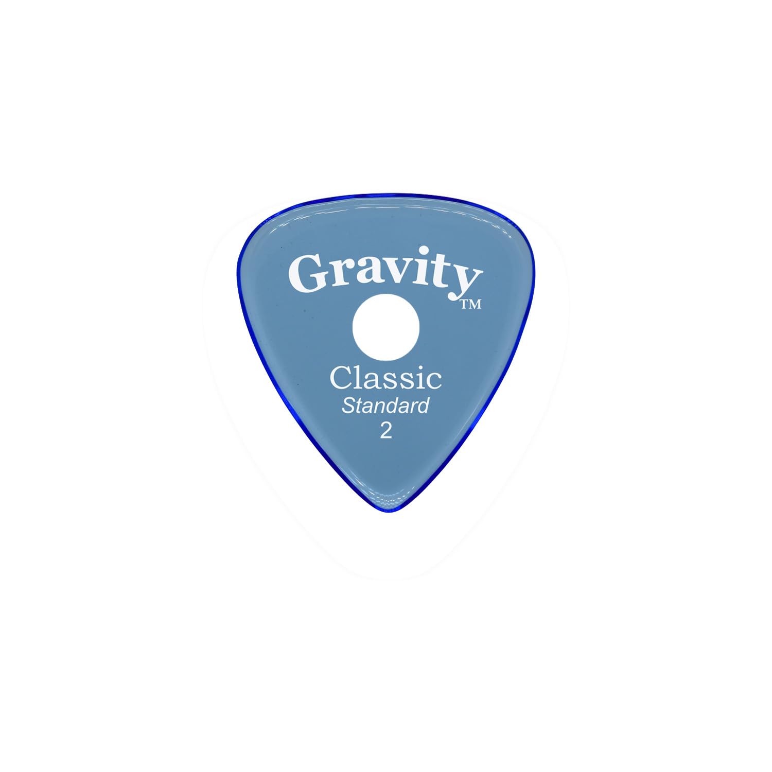 Gravity Picks Classic Guitar Pick - 2.0Mm Blue - Polished W/Round Grip Hole