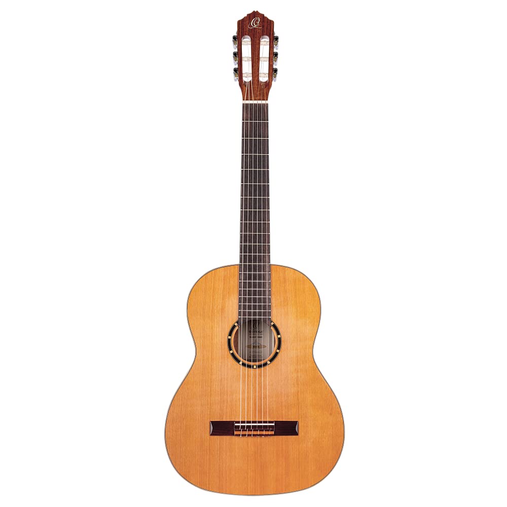 Ortega Guitars 6 String Family Series Full Size Nylon Classical Guitar w/Bag, Right, Cedar Top-Natural-Gloss, (R122G)