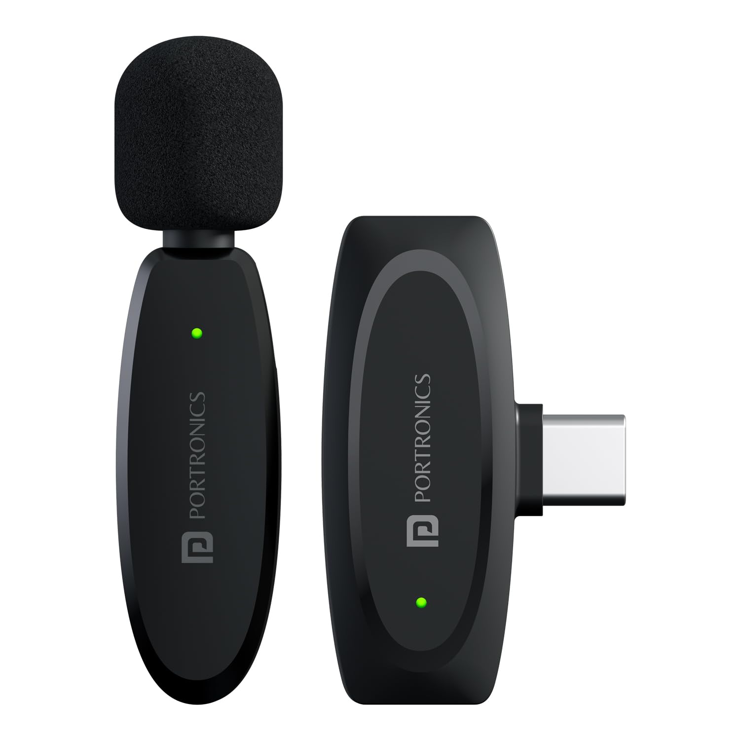 Portronics Dash 7 Ai Omnidirectional Type C Wireless Microphone, Ai Enabled Noise Cancellation, Plug & Play, Lapel Wireless Mic 