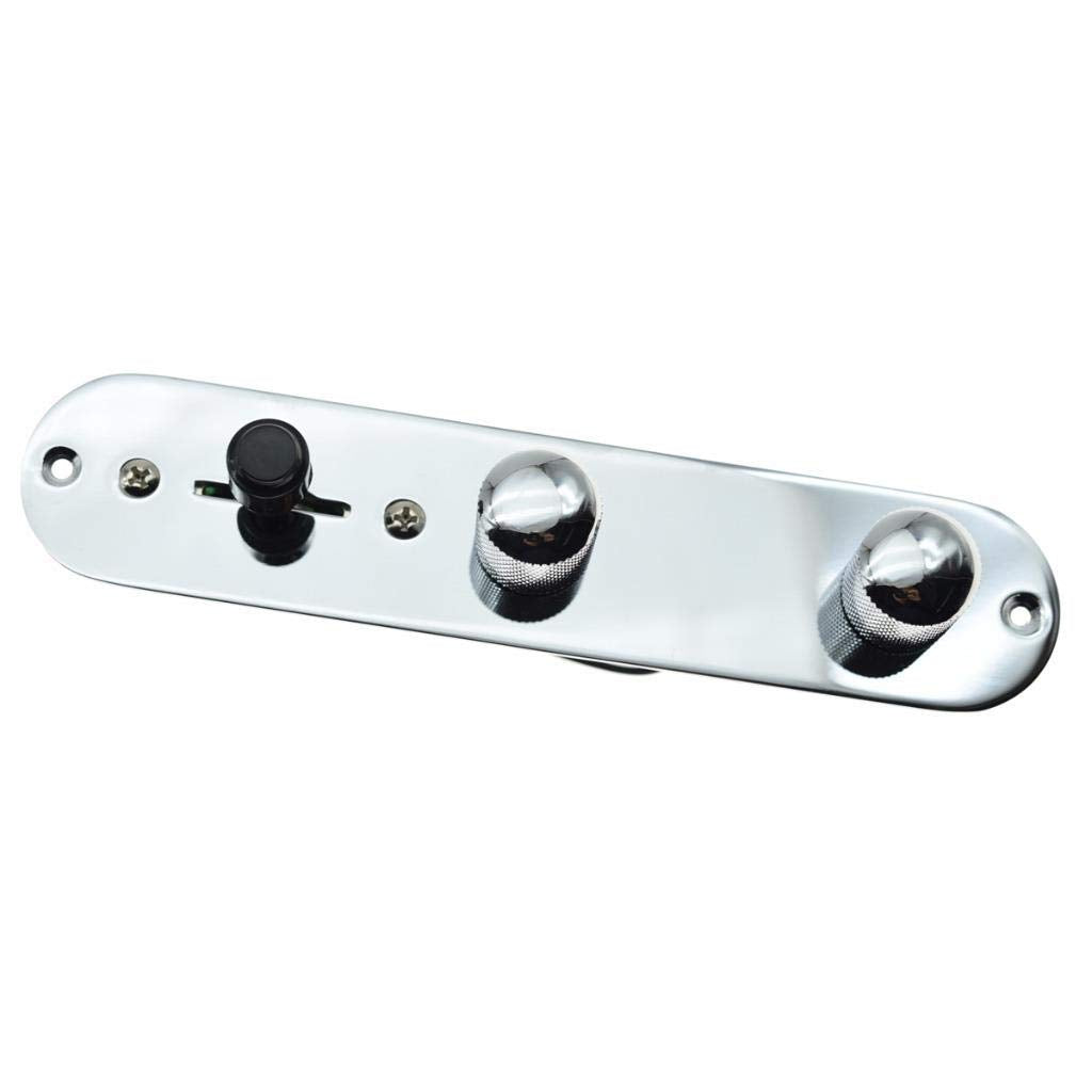 Dopro Loaded Control Plate Pre-Wired 3-Way Control Plate with Wiring Harness for Fender Tele/Telecaster Guitars Chrome