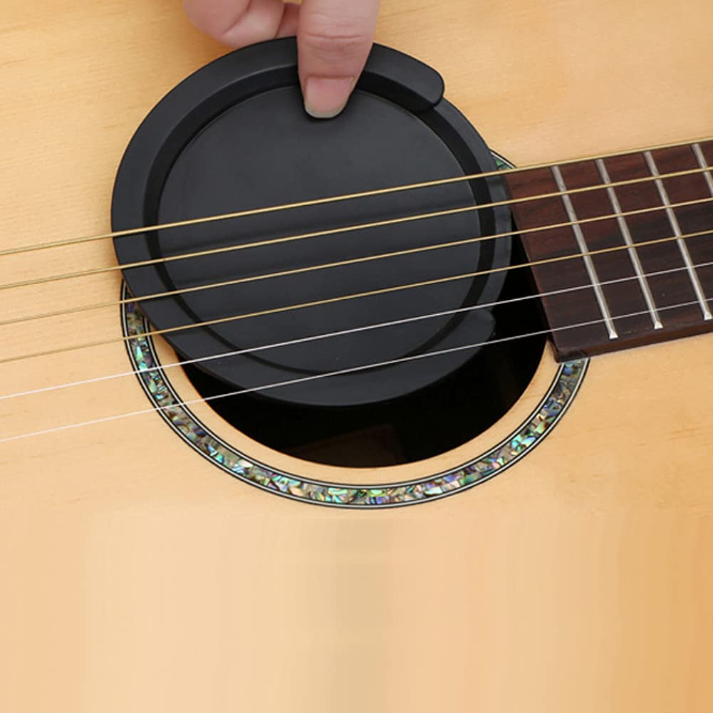 1 Piece Black Round 3.39 Inch Guitar Soundhole Cover Rubber Feedback Buster Cover Accessory
