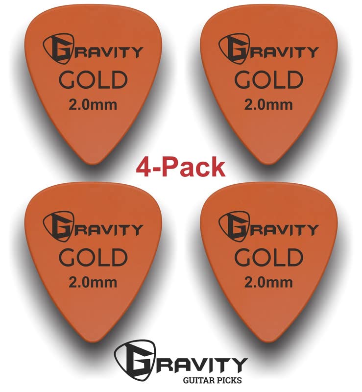 Gravity Gold Series Guitar Picks - Perfect For Beginners & Professionals | Pack Of 4