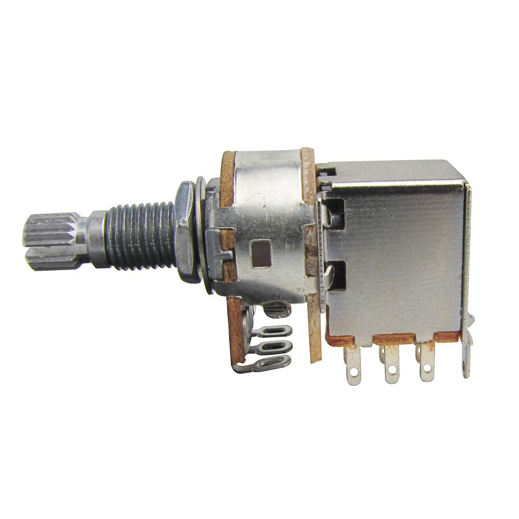 FLEOR 2pcs Push Pull Guitar Pots 18mm Split Shaft B250K Linear Taper Potentiometers