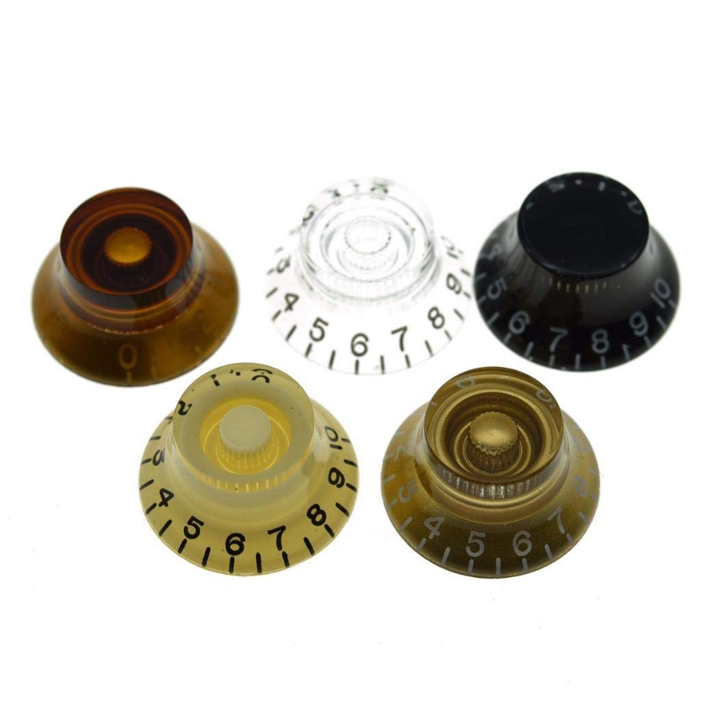 Dopro 2pcs USA(Imperial) LP Guitar Bell Knobs 24 Fine Splines Top Hat Knobs for USA Les Paul with CTS Pots Cream