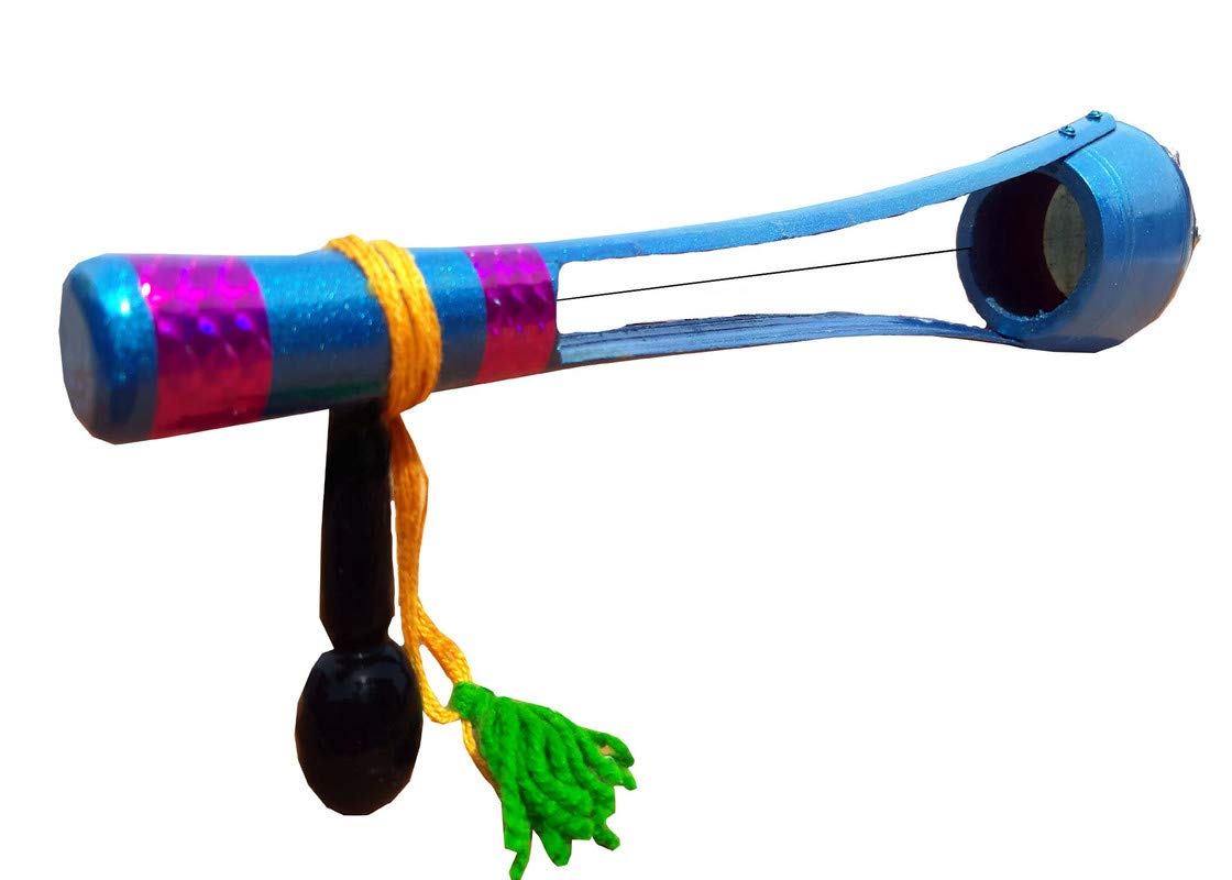 Gt Manufacturers Professional Ektaraa Wooden For Indian Folk And Classic Music, 18 Inches (Blue)