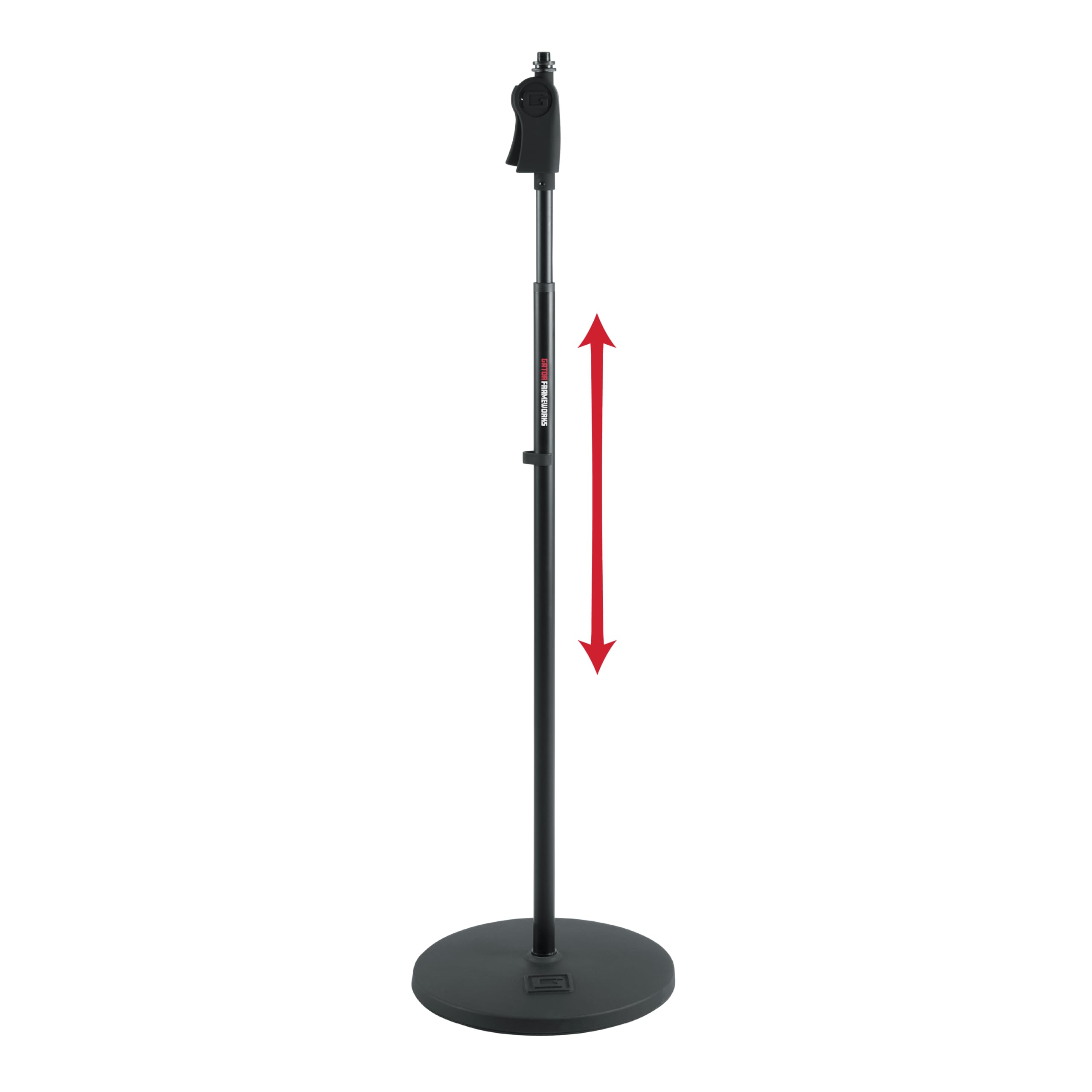 Frameworks Roundbase Mic Stand with 12'' Round Base and Deluxe One-Handed Clutch
