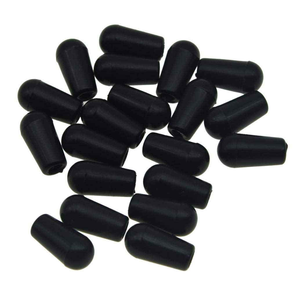 Kaish 20Pcs Metric M3.5/M4 Guitar 3 Way Toggle Switch Tip Switch Knobs Guitar Switch Cap For Epi Lp Les Paul Black