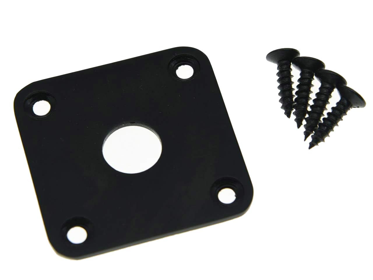 Dopro Black Flat Bottom Metal Jack Plate Flat Base Square Jackplate For Usa Lp Les Paul