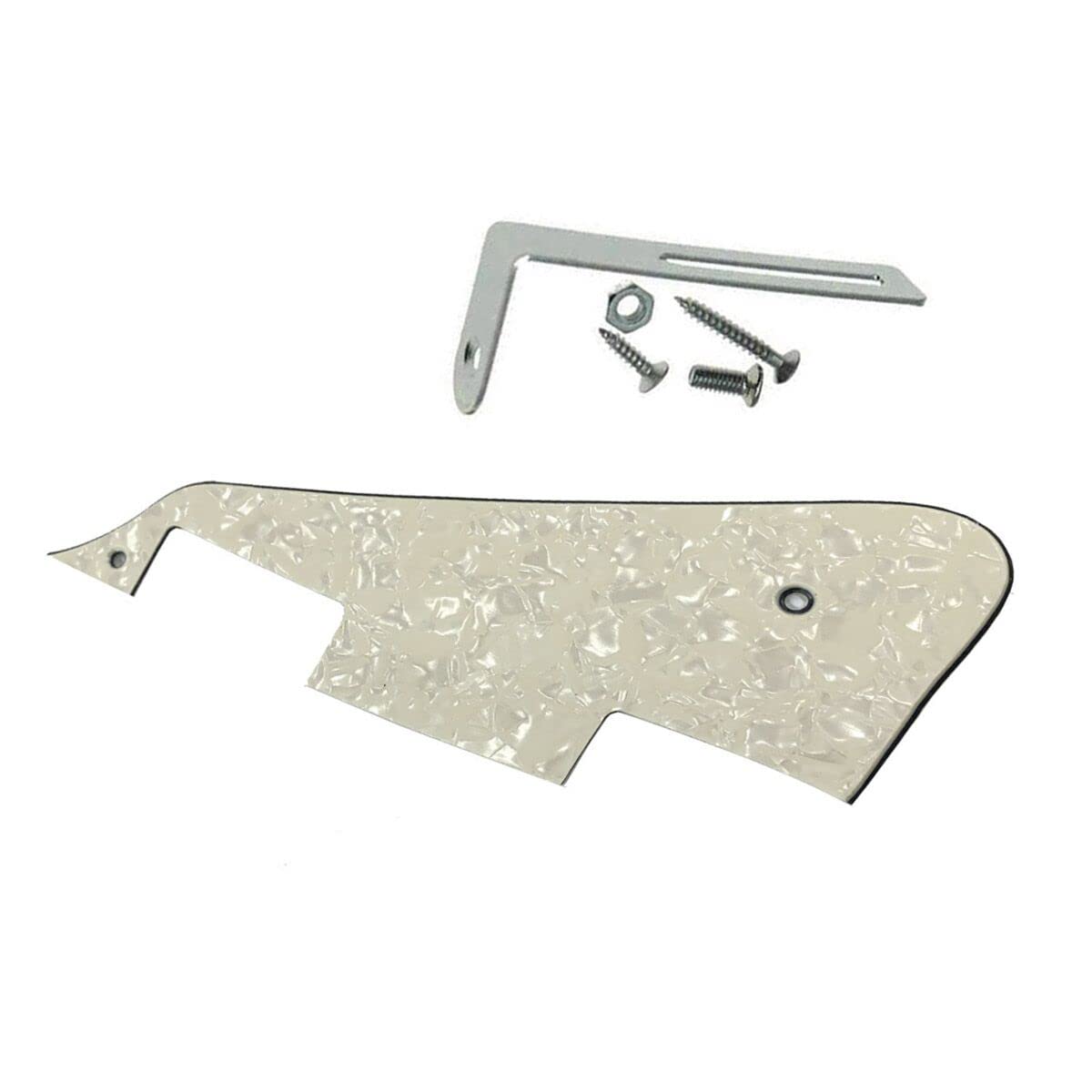 Dopro Aged Pearl Lp Guitar Pickguard With Chrome Bracket For Epiphone Les Paul
