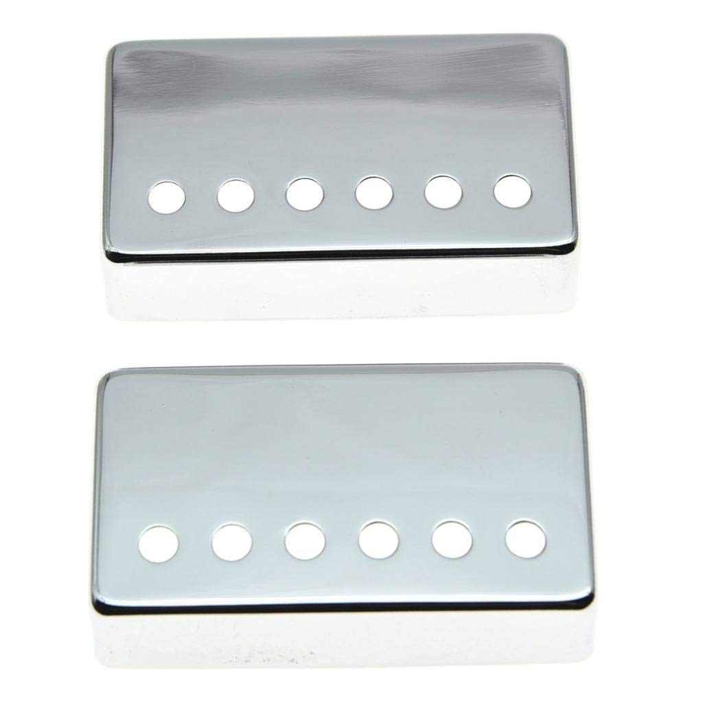 Dopro Set Of 2 Metal Humbucker Guitar Pickup Cover Brass Humbucker Pickup Covers 50Mm/52Mm Pole Spacing For Epi Les Paul Chromee