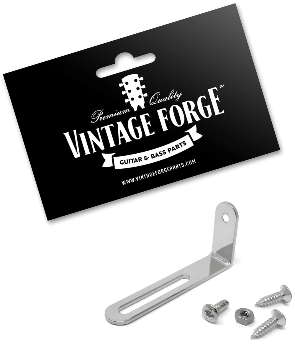 Vintage Forge Chrome Pickguard Mounting Bracket compatible with Gibson Epiphone Les Paul Electric Guitar with Screws LPB20-CHR