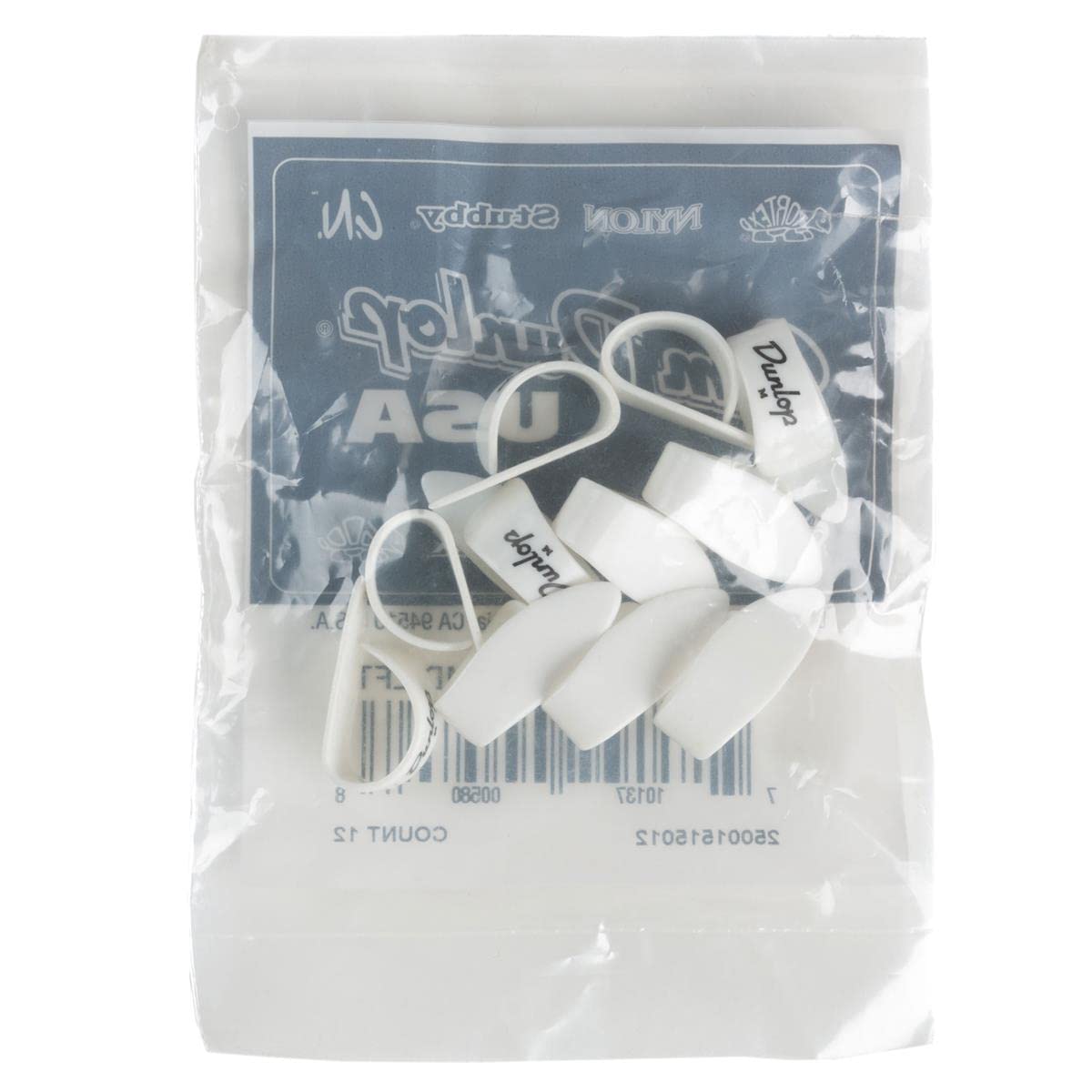 JIM DUNLOP 9012R White Plastic Thumbpicks, Left Handed, Medium, 12/Bag