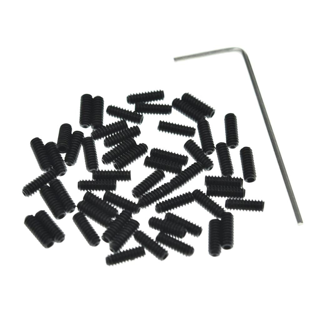 Dopro 100-Pack Us #4-40 X5/16'' Black Guitar Bridge Saddle Height Adjustment Screws