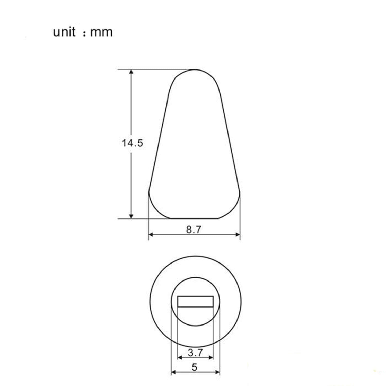 RuiLing 10pcs M3.5 Plastic 3 Way Toggle Switch Knob Tip Caps for Electric Guitar Parts Accessories Switch Cap Off-White