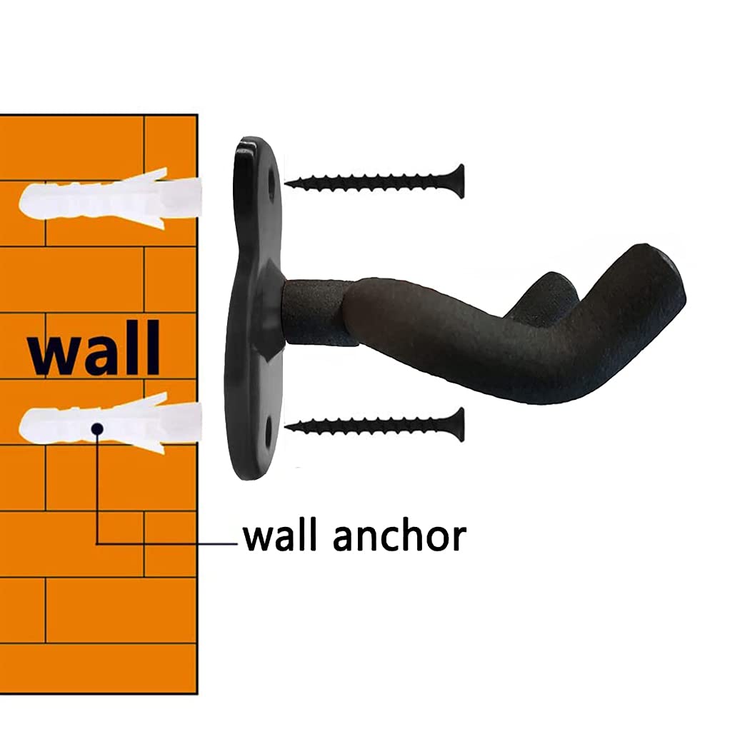 Peng Da Guitar Wall Mount Hanger Hook Acoustic Electric Bass Guitar Wall Hook Hanger Black Metal Holder Hanger for All Size Guit