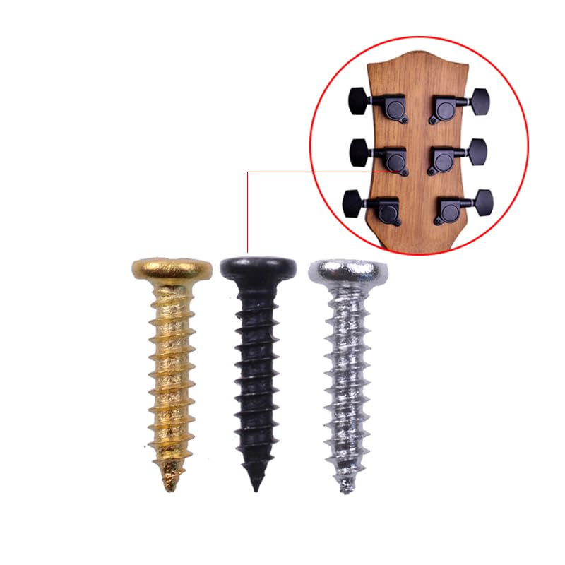 SAPHUE 50pcs Acoustic Electric Guitar Tuning Pegs Screws,Bass Guitar Machine Heads Mounting Screws for Electric/Acoustic Guitar