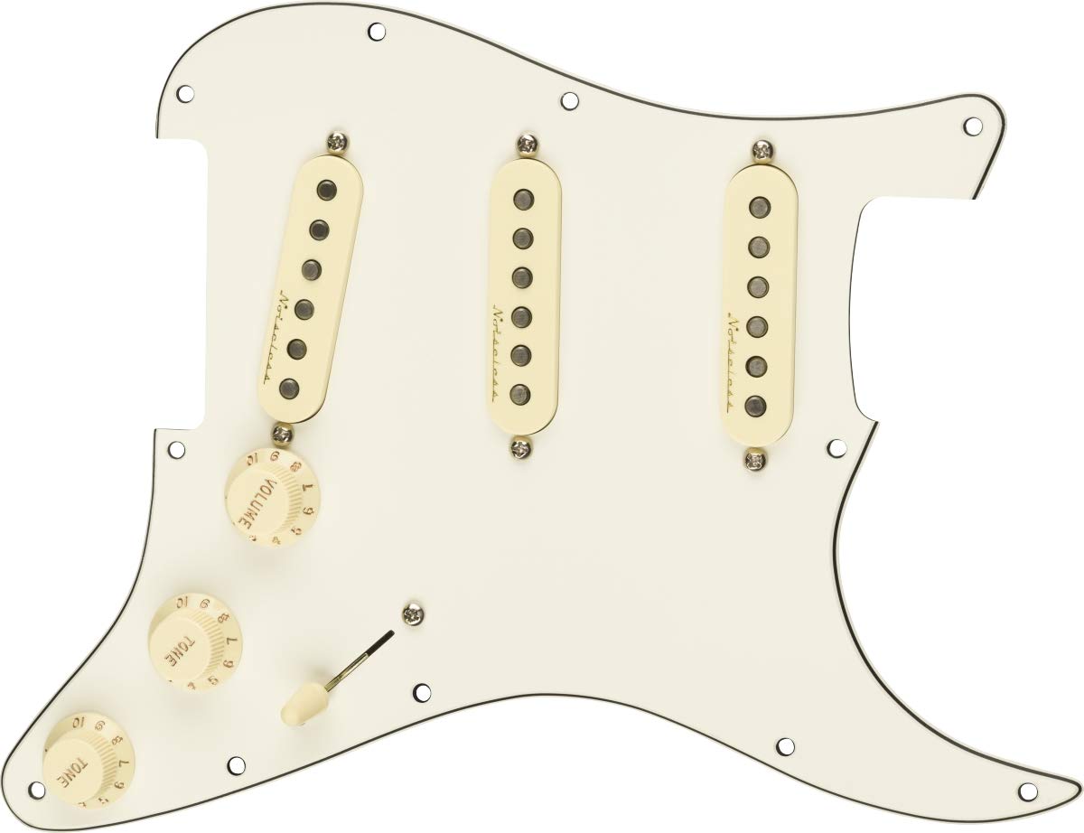 Fender Vintage Noiseless Prewired Stratocaster Pickguard - 3-Ply White