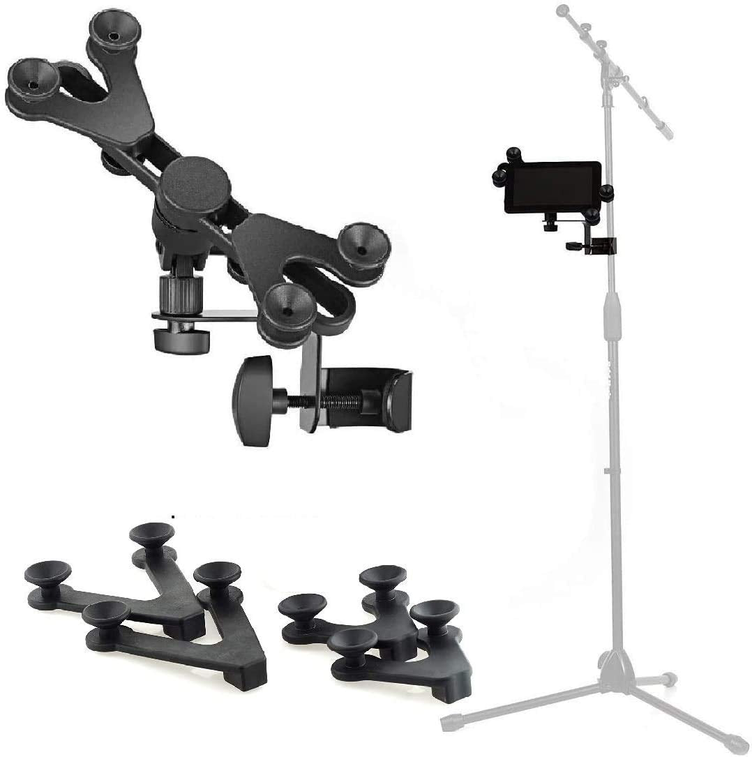Hola! Music HM-MTH Microphone Music Stand Tablet Smartphone Holder Mount - Fits Devices from 6 to 15 Inch
