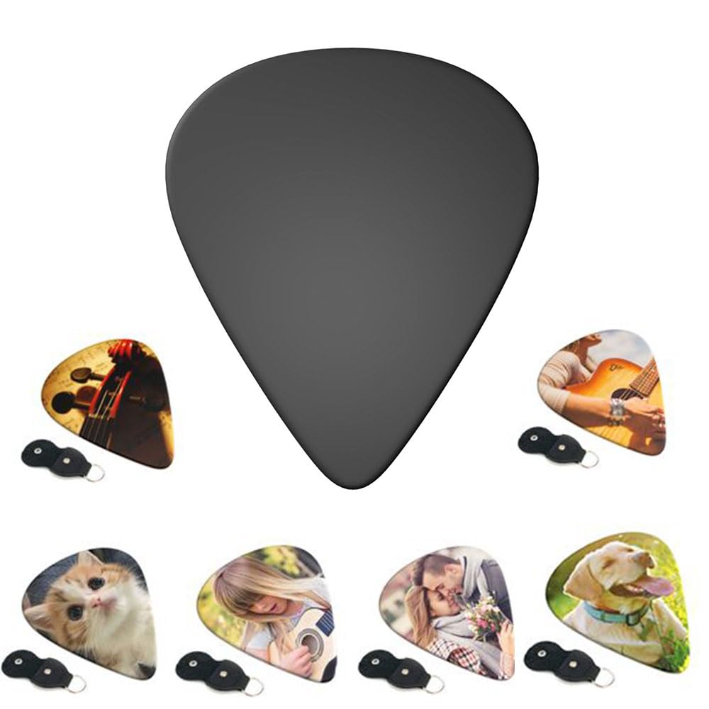 Plkiuyt 6-Pack Customized Guitar Picks Personalized Guitar Accessories Two Sides Printing With Your Name Text Picture Guitar Pic