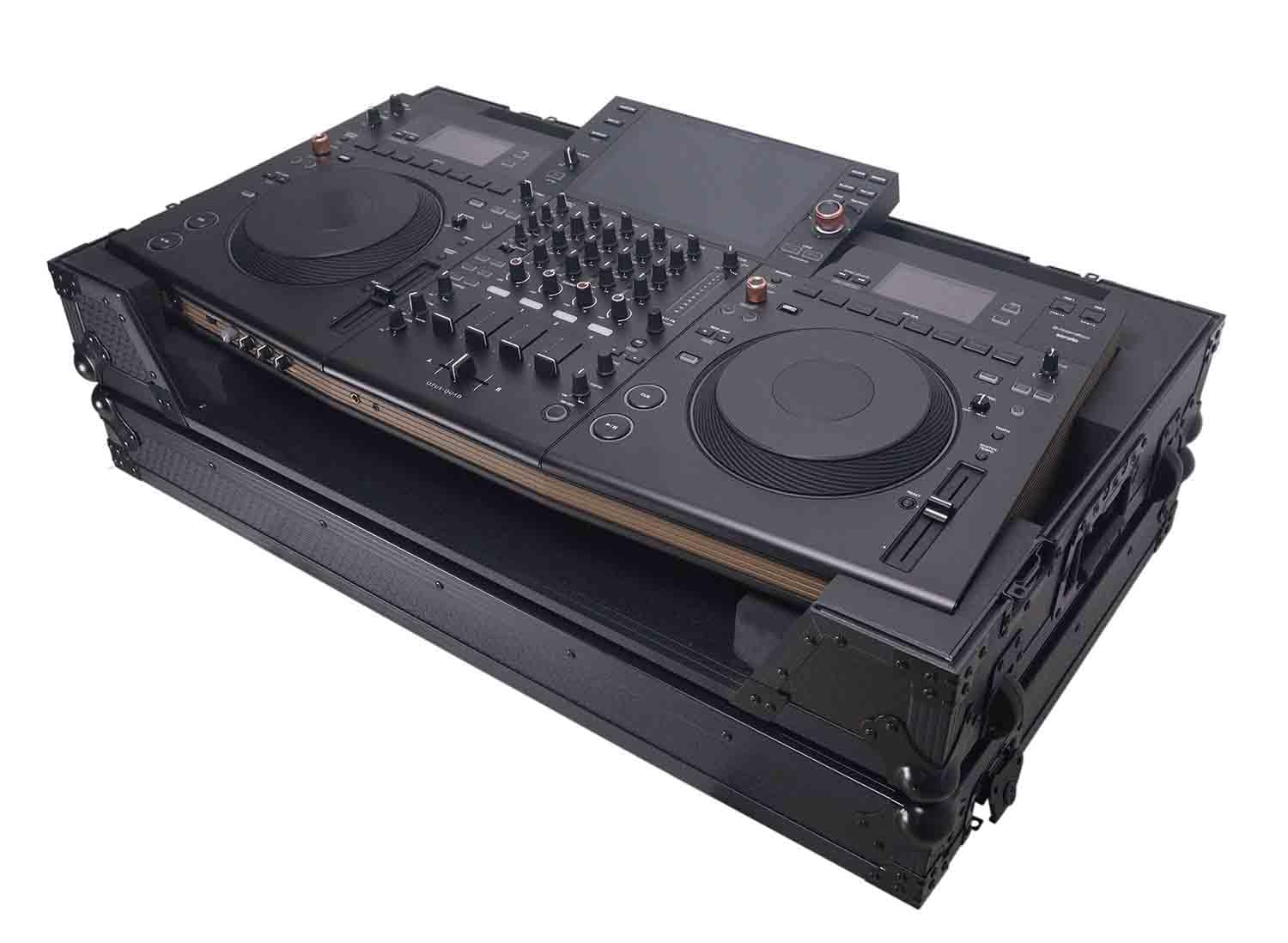 ProX XS-OPUSQUADWBL ATA Flight Style Road Case For Pioneer Opus Quad DJ Controller with 1U Rack Space and Wheels - Black Finish