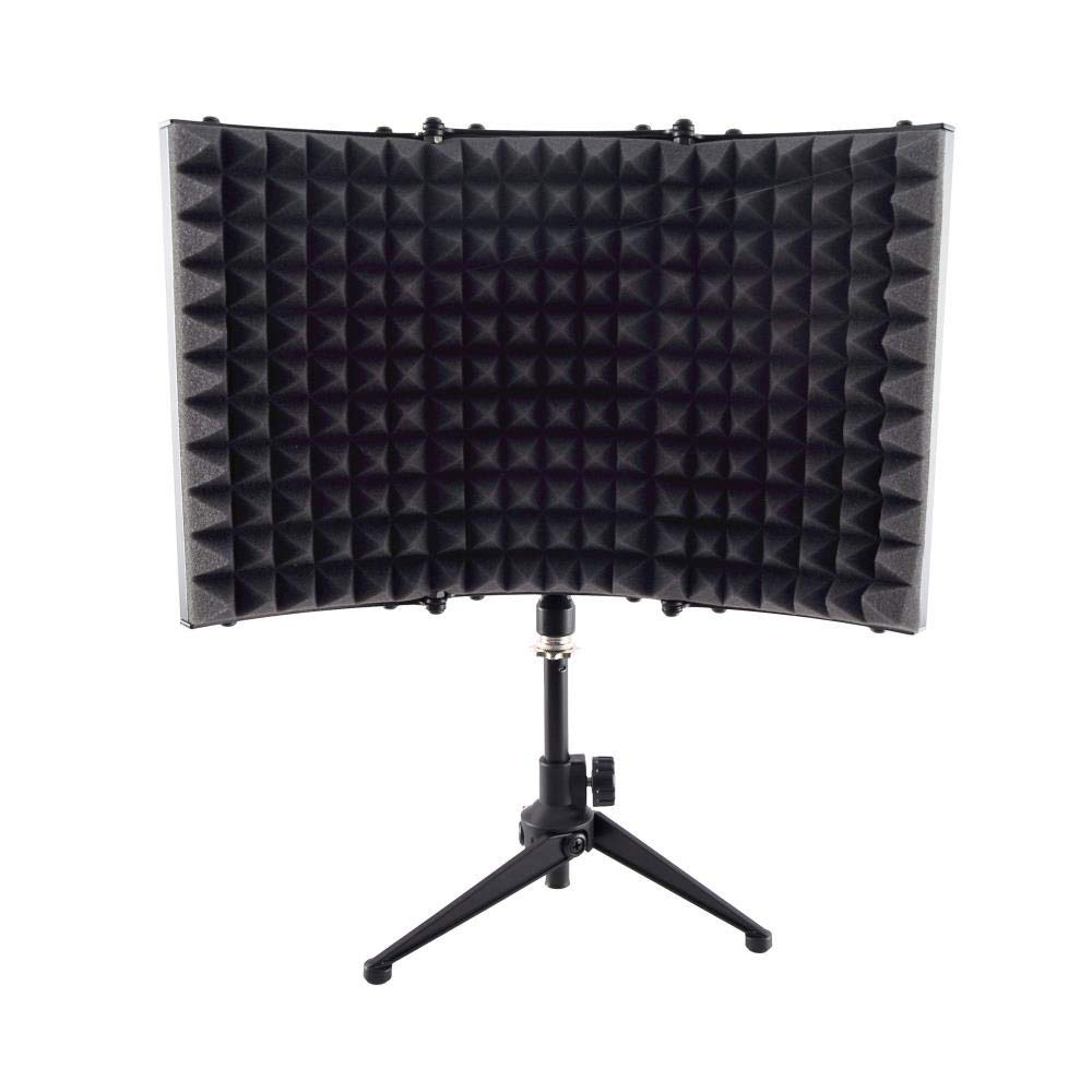Pyle Sound Isolation Recording Booth Shield - 2'' Thick Foldable Studio Microphone Dampening Filter Foam Cube, Audio Acoustic No
