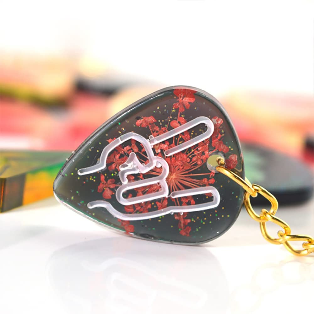 3Pcs Guitar Pick Resin Molds Guitar Triangle Plectrum Silicone Molds for Resin Casting Guitar Pick Case Mold Guitar Pendant Epox
