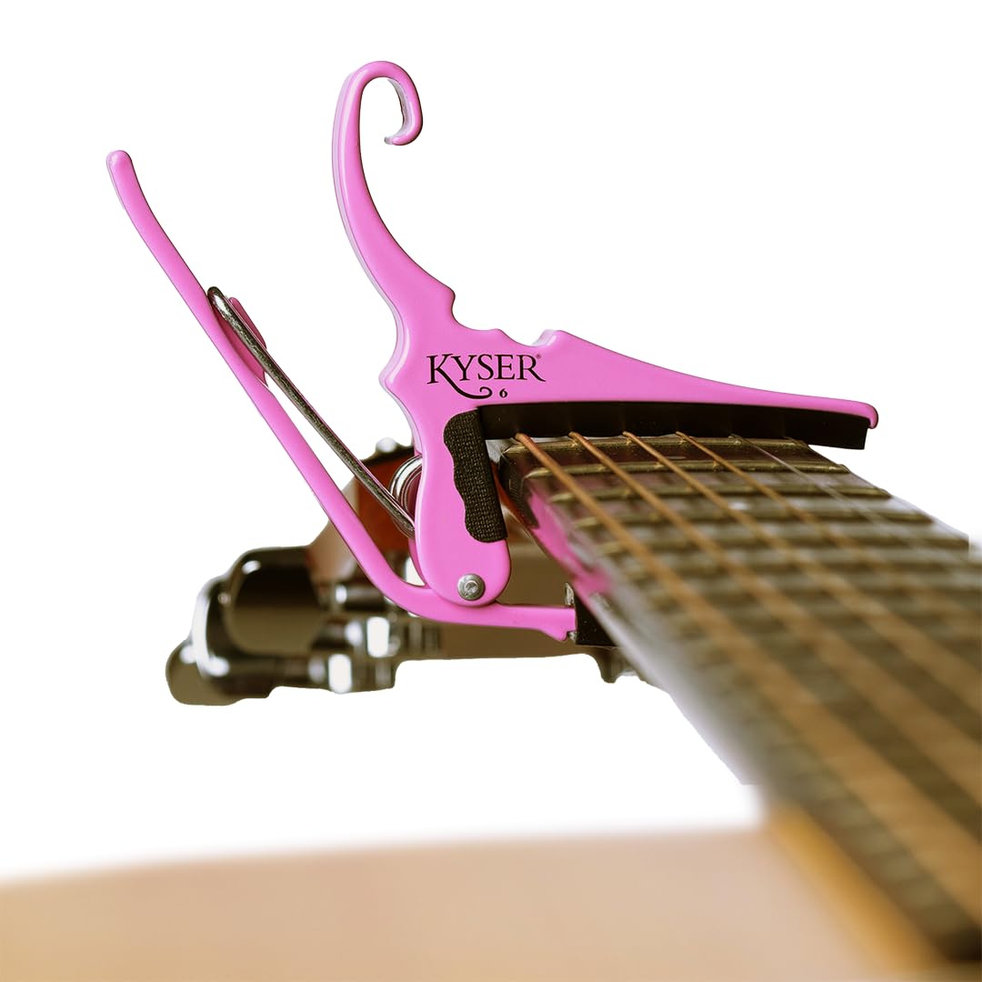 Kyser Quick-Change Guitar Capo for 6-string acoustic guitars, Pink Revival