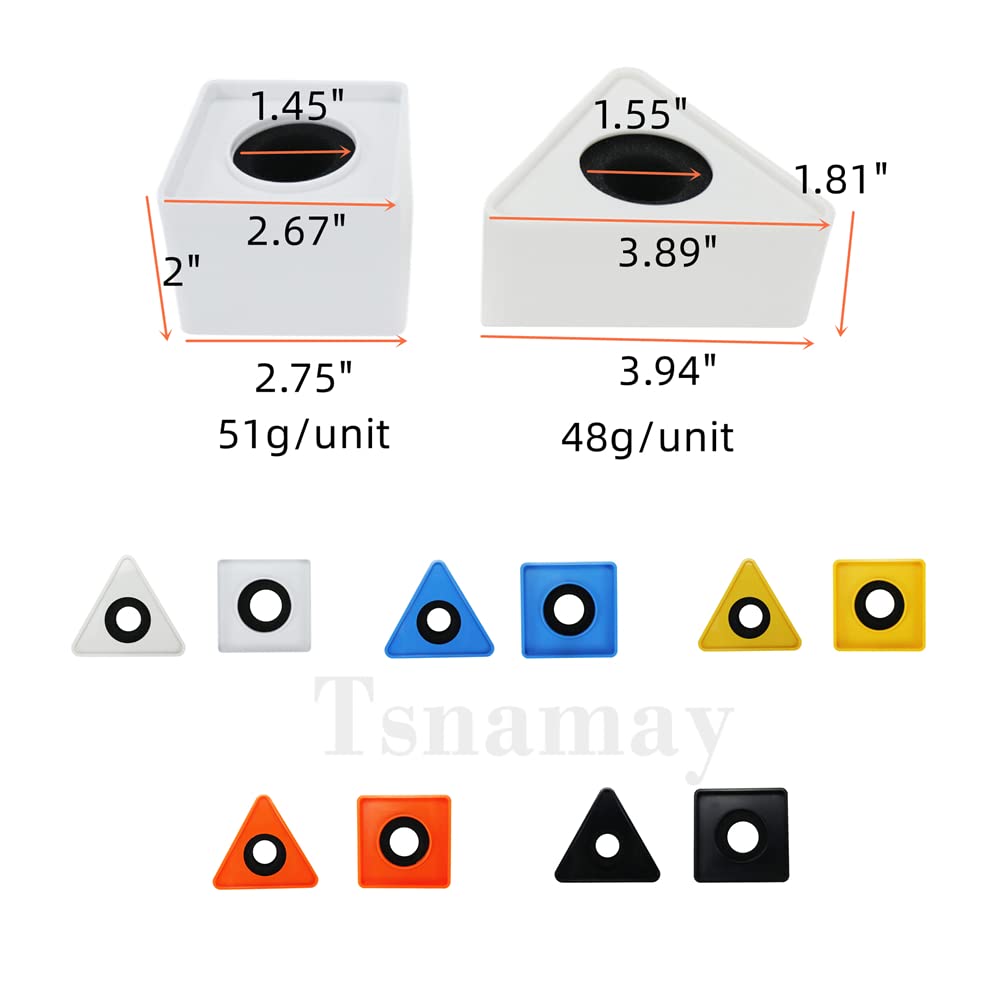 Tsnamay 2Pcs Square and Triangle Microphone Stand,ABS Interview Microphone Logo Mic Microphone Flag Station Logo,Black