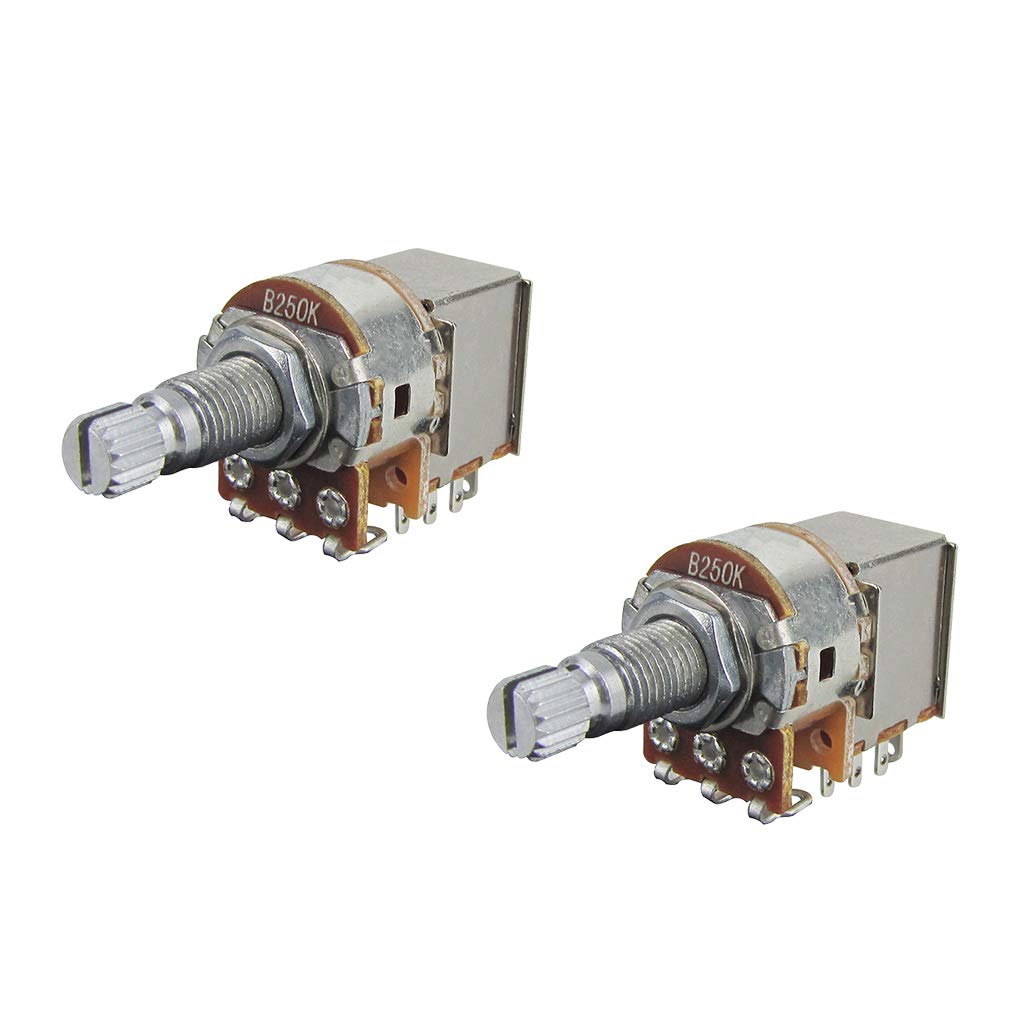 Fleor 2Pcs Push Pull Guitar Pots 18Mm Split Shaft B250K Linear Taper Potentiometers