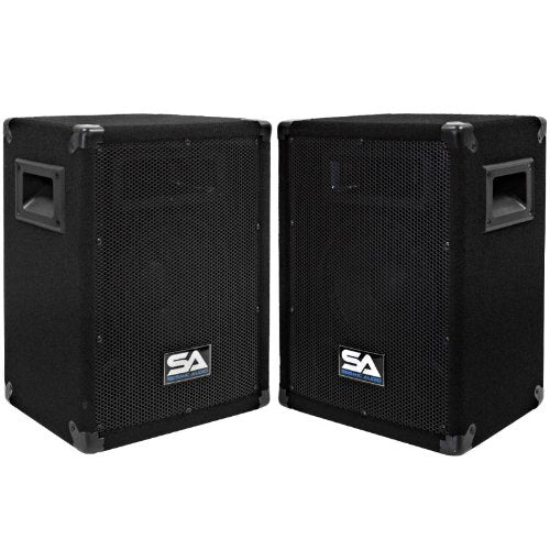 Seismic Audio - Pair of 8 PA DJ Pro Audio Band Speakers 150 Watts - Use as a Main or a Monitor - Karaoke
