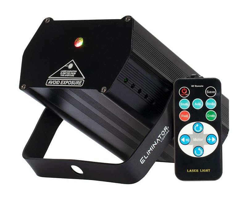 Eliminator Lighting ADJ Micro Galaxian Three Light - Green/Red Beams with IR Remote and Mounting Bracket