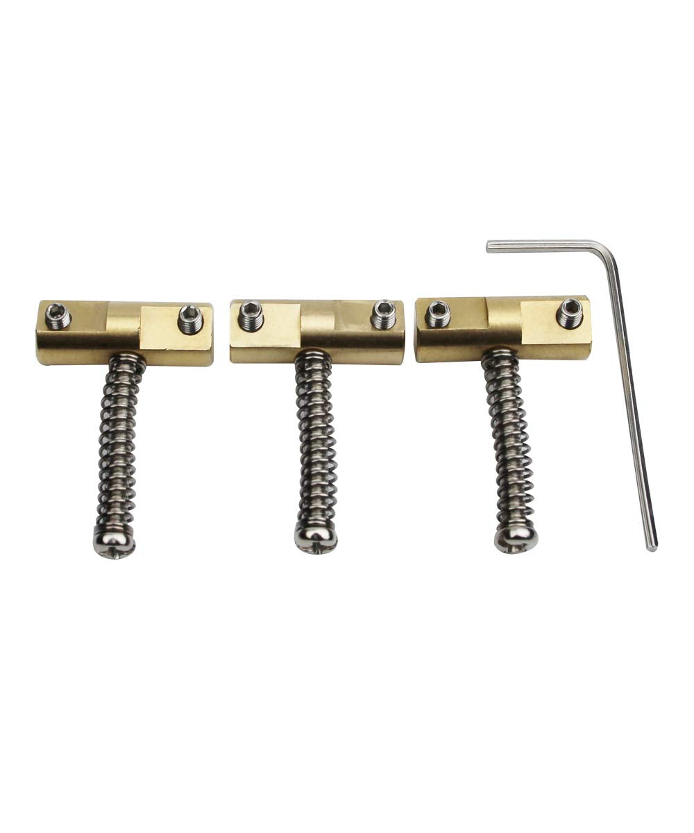 Guyker Brass Compensated Bridge Saddles Set Of 3-10.8Mm Barrel In-Tune Bridge Saddle With Wrench Compatible With Vintage-Style T